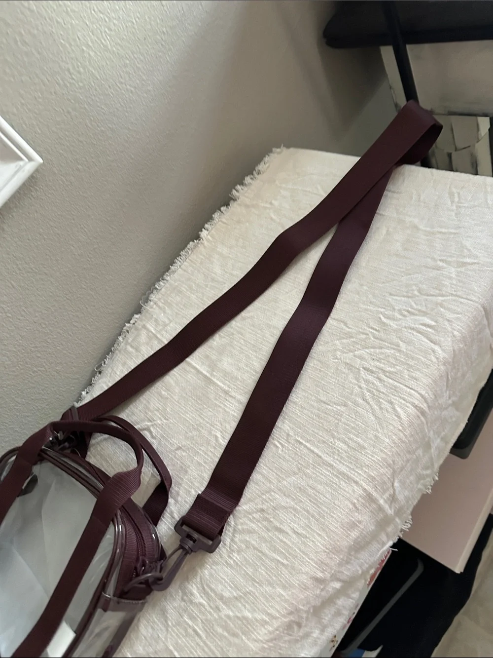 Clear Crossbody Shoulder Bag in Burgundy NWT